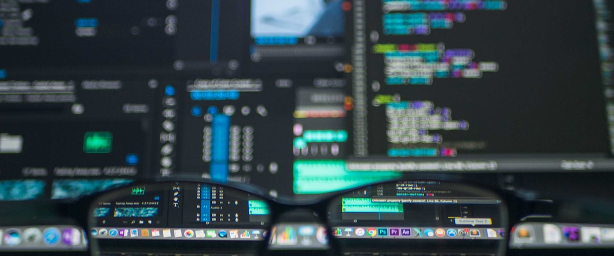 Close-up of code on screen